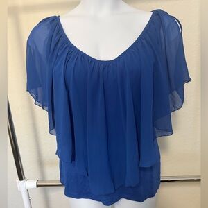 VENUS Royal Blue Chiffon Blouse